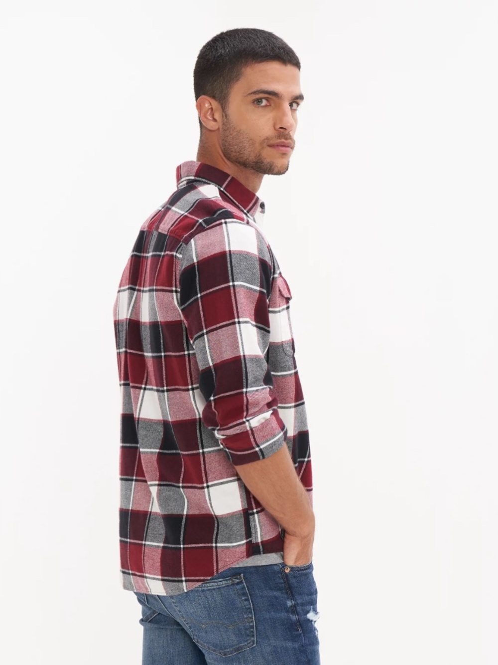 American Eagle Plaid Flannel Button Down Shirt
